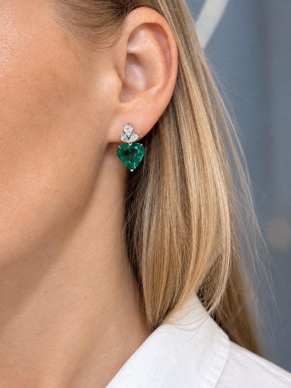 Emerald Heart Earrings